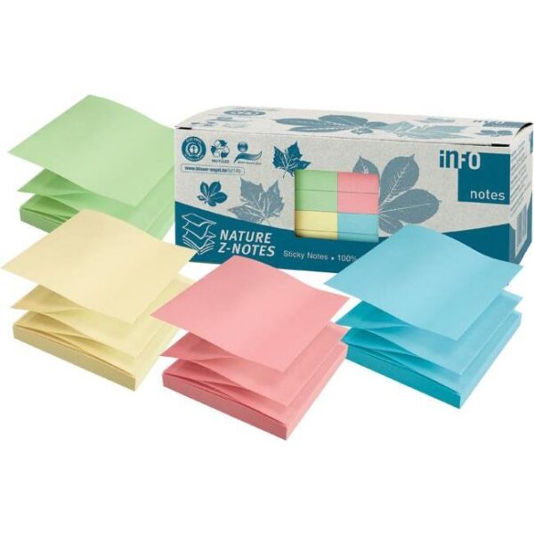 Blok samoljepljiv "Z" 75x75mm 12x100L Nature Global Notes 5644-88box sortirano, 000045465