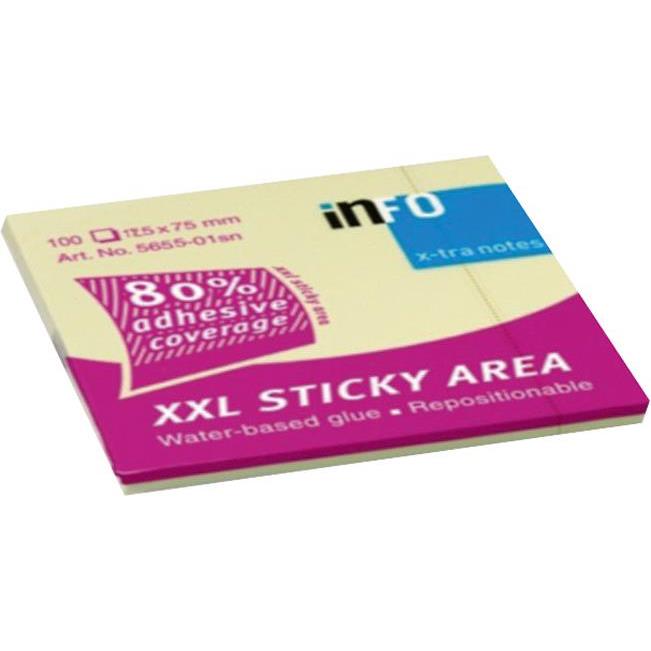Blok samoljepljiv 125x75mm 100L XXL sticky Global Notes 5655-01sn žuti
