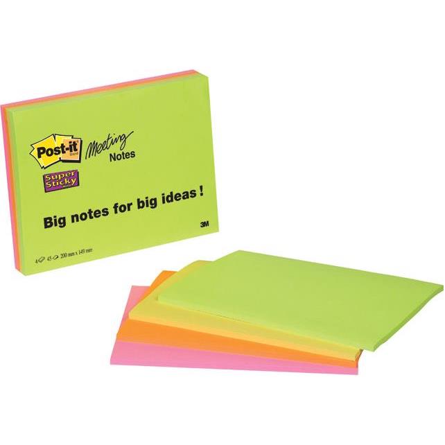 Blok samoljepljiv 203x152mm 4x45L Post-it SuperSticky 3M.6845-SSP-EU, 000041167