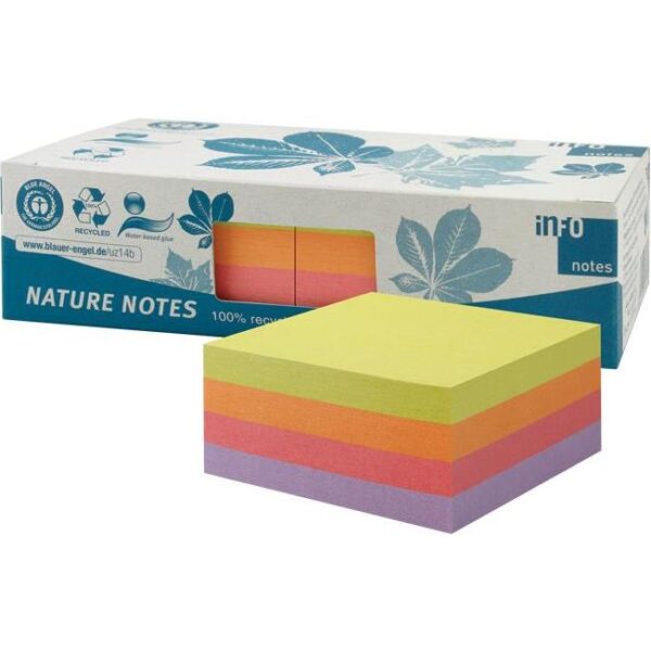 Blok samoljepljiv kocka 75x75mm 2x400L Nature Global Notes 5654-97box sortirano, 000045469