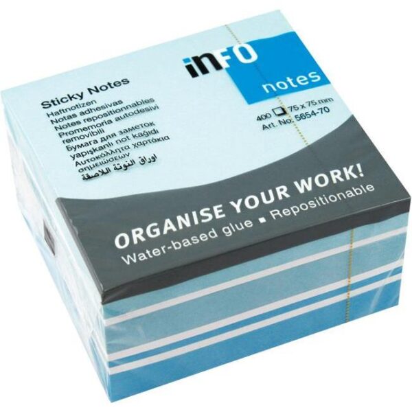 Blok samoljepljiv kocka 75x75mm 400L Global Notes 5654-70 sortirano, 000042408