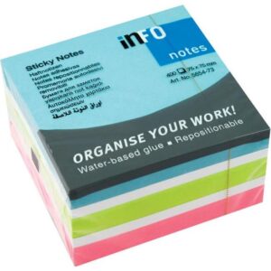 Blok samoljepljiv kocka 75x75mm 400L Global Notes 5654-73 sortirano, 000042410