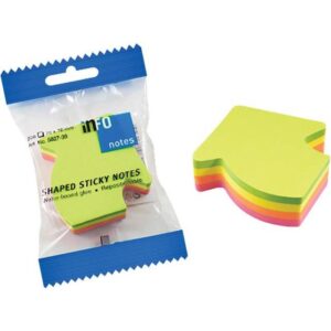 Blok samoljepljiv oblik Strijela 200L Global Notes 5827-39 neon sortirano blister, 000025721
