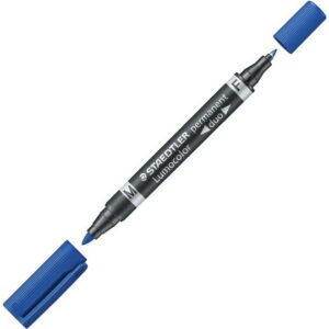 Marker permanentni dva vrha 0,6 i 1,5mm Lumocolor Staedtler 348-3 plavi 000036591