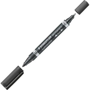 Marker permanentni dva vrha 0,6 i 1,5mm Lumocolor Staedtler 348-9 crni