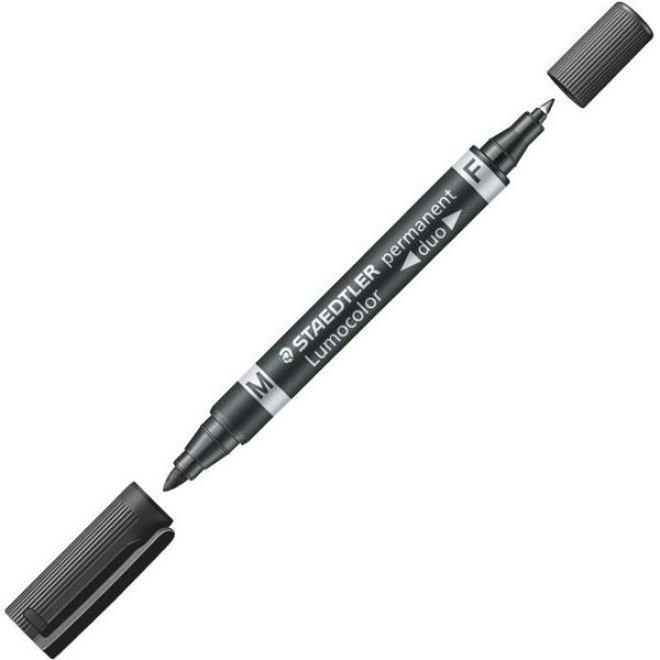 Marker permanentni dva vrha 0,6 i 1,5mm Lumocolor Staedtler 348-9 crni