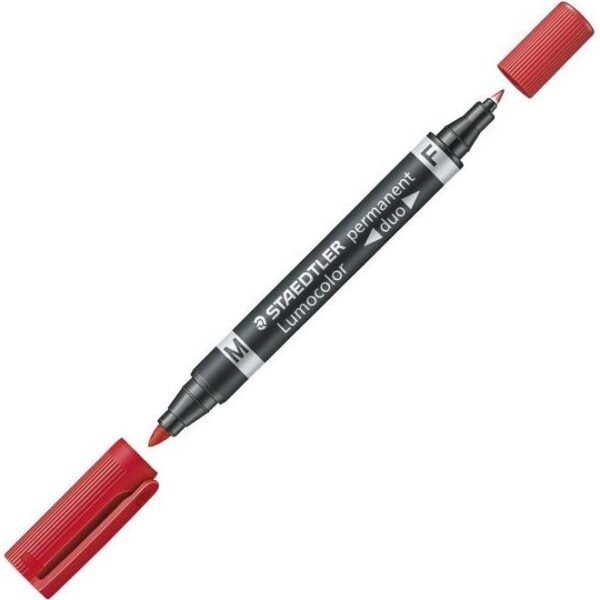 Marker permanentni dva vrha 0,6 i 1,5mm Lumocolor Staedtler 348-2 crveni