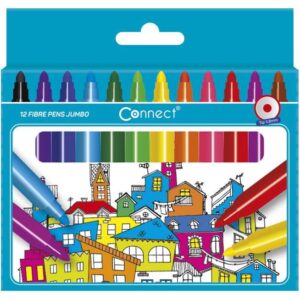 Flomaster školski 12boja karton Jumbo Connect blister, 000003737