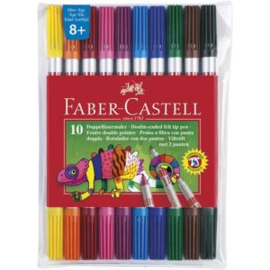 Flomaster školski 10boja obostrani Faber Castell 151110 blister, 000001684