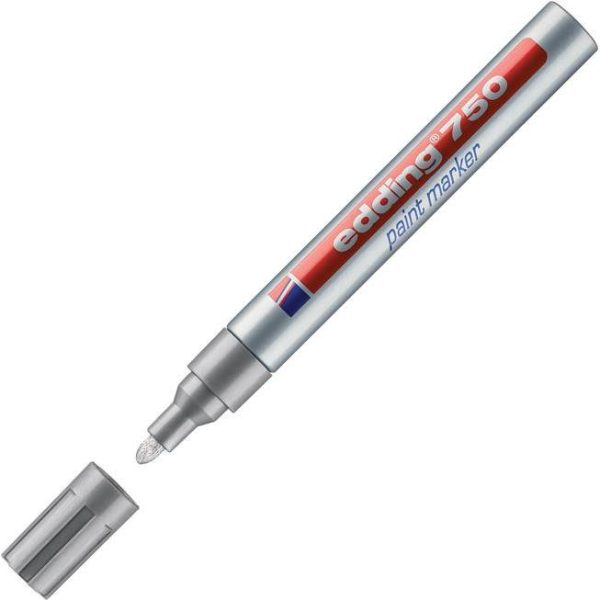 Marker permanentni lakirajući 2-4mm Edding 750 srebrni