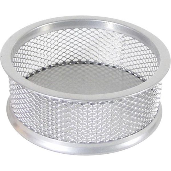 Čaša za spajalice metalna žica fi-9,5xh-3,2cm LD01-199 Fornax srebrna, 000004434