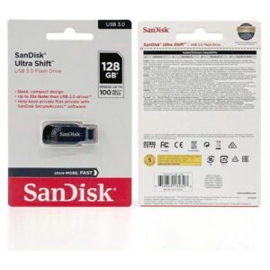 SANDISK USB 3.0 FLASH DRIVE ULTRA SHIFT 100MB/s 128GB