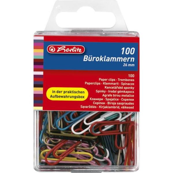 Spajalice ručne pvc kutija pk100 Herlitz 8760811 boja blister, 000038575