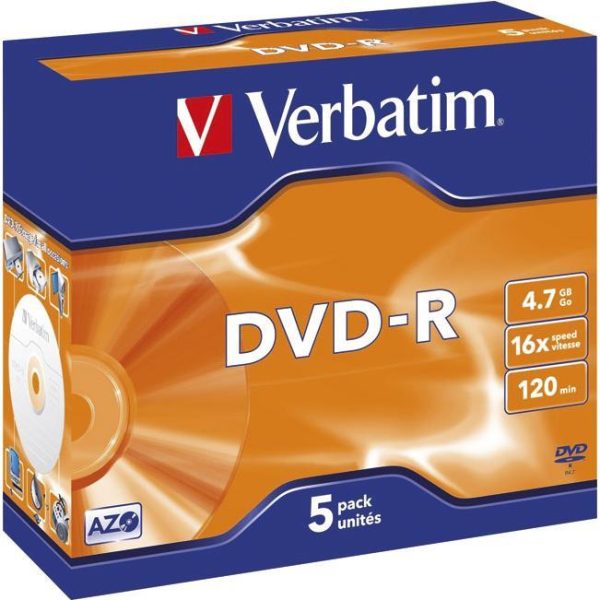DVD-R 4,7/120 16x JC Mat Silver Verbatim 43519