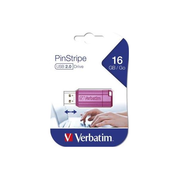 USB stick Verbatim 2.0 #49067 16GB pinstripe hot pink