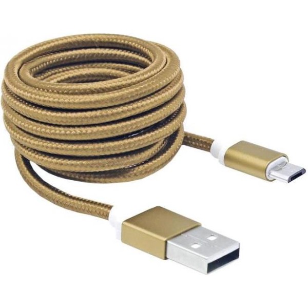 KABEL SBOX USB->MICRO USB M/M 1,5M Blister GOLD , USB-10315G