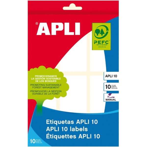 Naljepnica Apli 34x67mm za ručni ispis bijela 10L, 1651