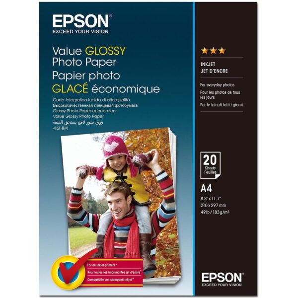 Papir Epson S400037 value glossy photo paper 10x15 183g 20L, C13S400037