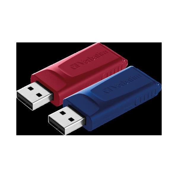 USB stick Verbatim 2.0 #49327 2 x 32GB slider, Red/Blue - Slika 2
