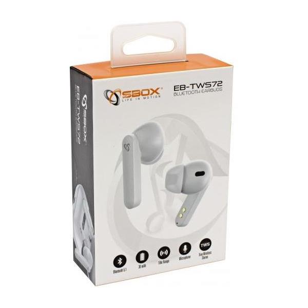 EARBUDS Slušalice + mikrofon SBOX Bluetooth EB-TWS72 Bijele, EB-TWS72 - Slika 3