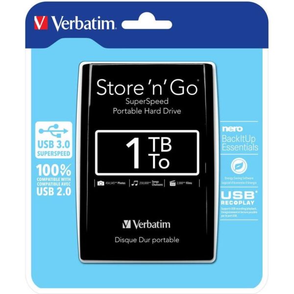 Externi hard disk Verbatim #53023 Store 'n'Go 2,5" 1TB USB 3.0 Gen1 black