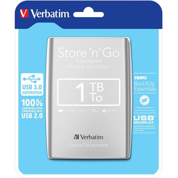 Externi hard disk Verbatim #53071 Store 'n'Go 2,5" 1TB USB 3.0 Gen1 silver