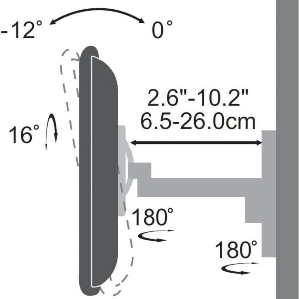 SBOX nagibno okretni nosač 19"-43", do 25kg, LCD-2901 - Slika 4