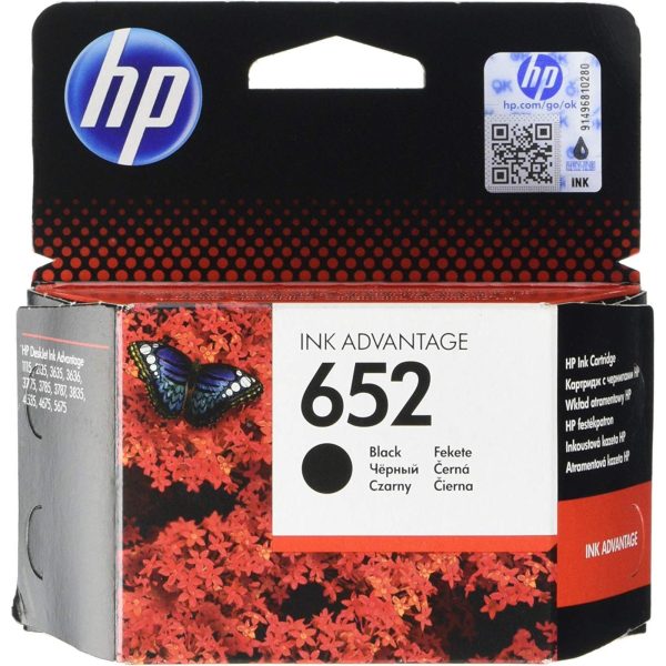 Tinta HP No. 652, crna, F6V25AE