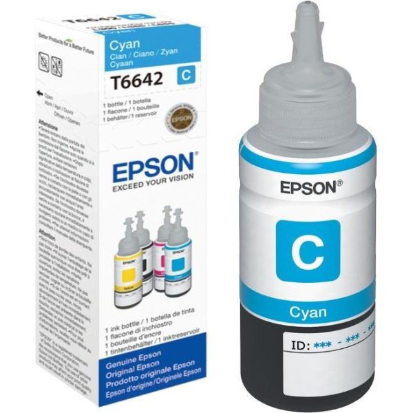 Tinta Epson T6642 cyan L100/110/200/210/300/355/550 70ml, C13T66424A