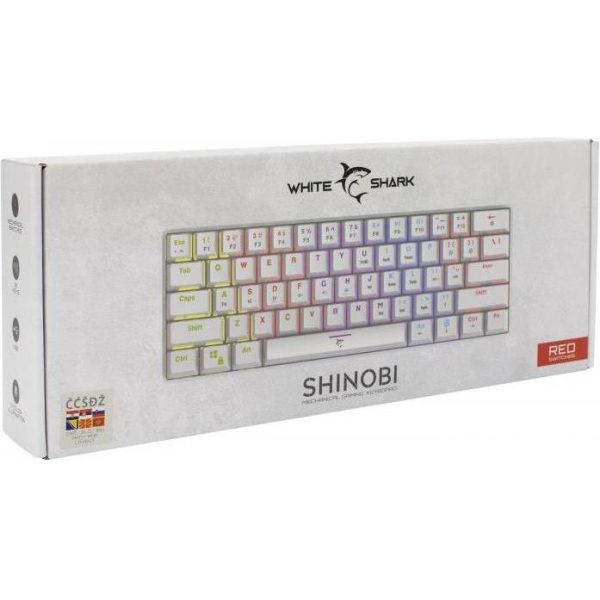 WHITE SHARK gaming mehanička tipkovnica GK-2022 SHINOBI bijela / crveni sw, SHINOBI-W-HR-RED.SW - Slika 2