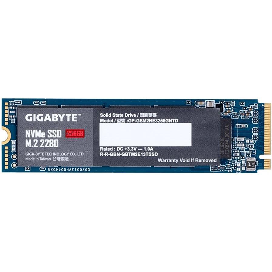 SSD Gigabyte 256GB, M.2 2280, NVMe 1.3 PCI-Express, 1700MBs/1100MBs, 5Yr., Retail, GP-GSM2NE3256GNTD