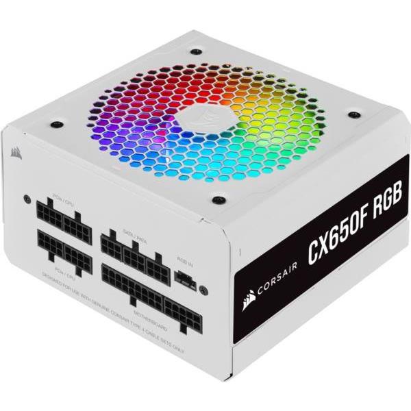 Napajanje 650W CORSAIR CX650F RGB CP-9020226-EU, RGB, ATX v2.4, 120mm vent., 80+ Bronze, modularno, bijelo
