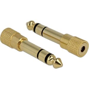 Adapter DELOCK, Stereo jack 3.5mm 3pin(M) na stereo jack 6.35mm (Ž), metalni