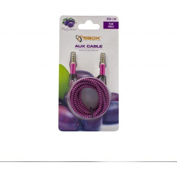 KABEL SBOX 3,5-3,5mm M/M 1,5M Fruity Blister Ljubičasti, 3535-1,5U - Slika 2