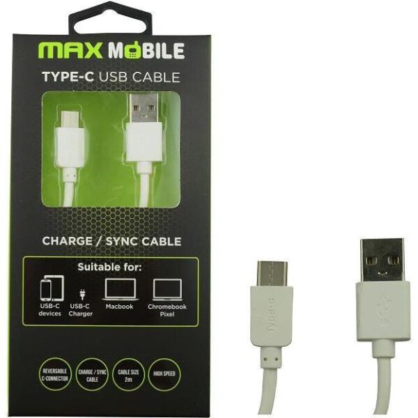 MAXMOBILE DATA KABEL USB 2.0 TYPE C 2m bijeli