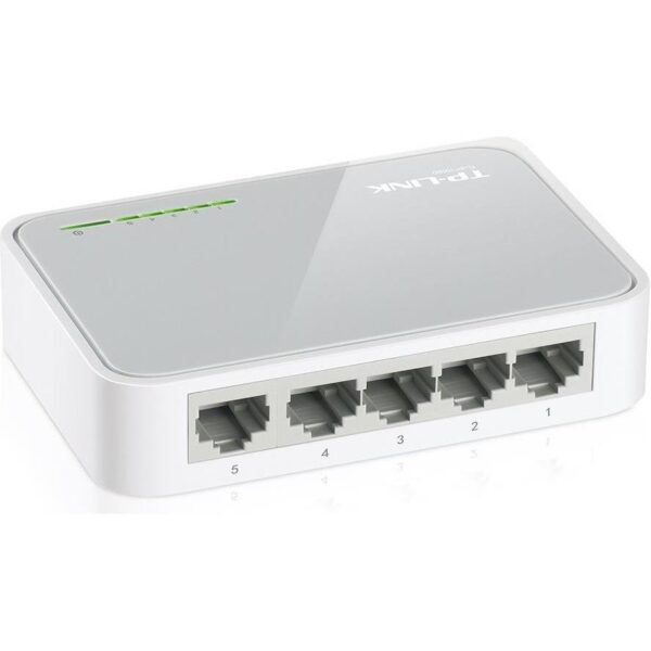 TP-Link 5-port Unmanaged mini Desktop Switch, 5×10/100M RJ45 ports, Plastic case, TL-SF1005D