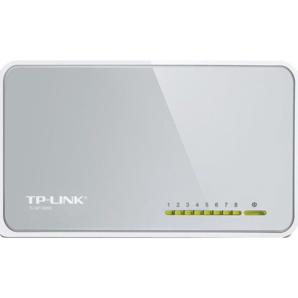 TP-Link TL-SF1008D 8-port Unmanaged mini Desktop Switch, 8×10/100M RJ45 ports, Plastic case