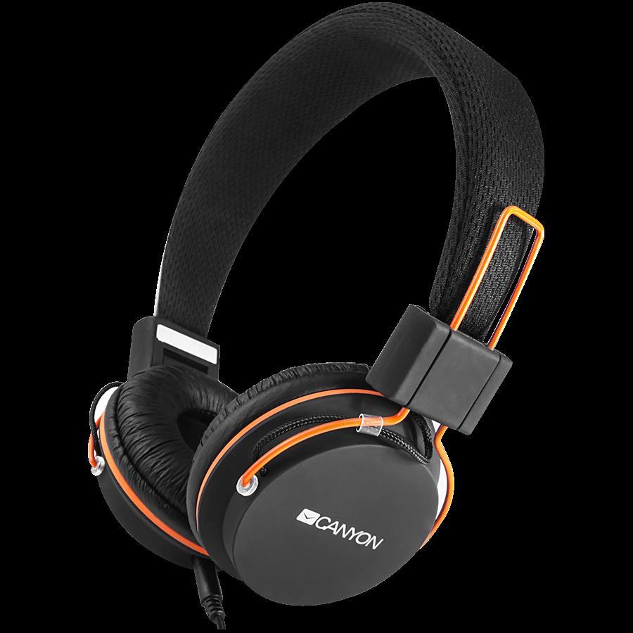 Slušalice Canyon CNE-CHP2 headphones, detachable cable with microphone, foldable, black, CNE-CHP2 - Slika 2