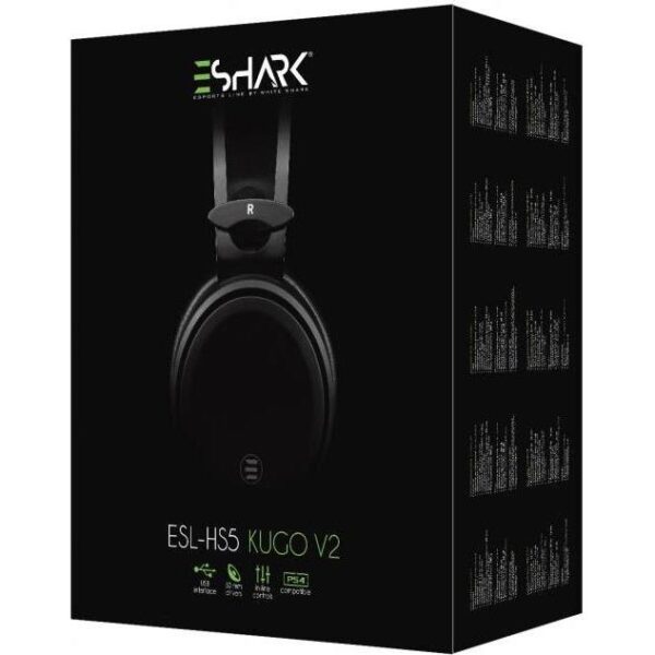 ESHARK profesionalne gaming slušalice ESL-HS5 KUGO-V2 crne, KUGO-V2