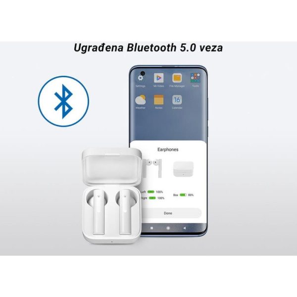 Slušalice XIAOMI Mi True Wireless Earphones 2 Basic, in-ear, bežične, bluetooth, bijele - Slika 2