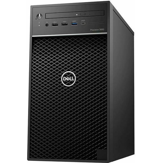 DELL Precision T3650 w/460W, Intel Core i7-11700K (8C/16MB, 3.6 GHz, 5.0 GHz), 16GB (2x8GB) DDR4 non-ECC, NVIDIA QUADRO P1000, M.2 512GB PCIe Gen4 SSD, 2TB 7200rpm SATA 3.5in HDD, 8xDVD/RW, WiFi, BT,