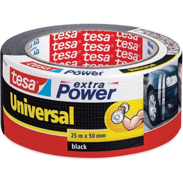 Traka ljepljiva 50mm/25m Extra Power Universal Tesa 56388 crna blister, 000009310