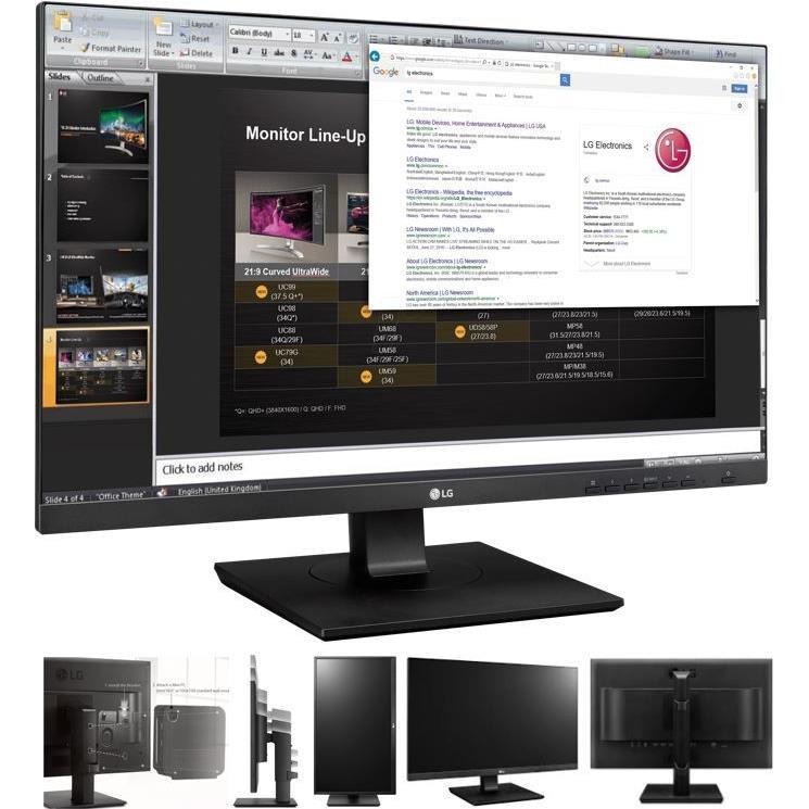 LG 24BK750Y, IPS, 23,8", DVi, HDMI, DP, HAS, zvu., 24BK750Y-B