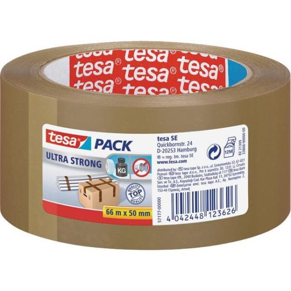 Traka ljepljiva 50mm/66m PVC guma Ultra strong Tesa smeđa, 000008286