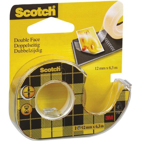 Traka ljepljiva obostrana 12mm/6,3m Scotch-136D 3M., 000013879