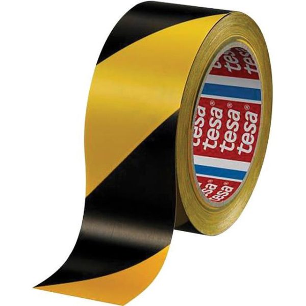 Traka za označavanje ljepljiva 50mm/33m pvc Tesa 60760-93 crno-žuta, 000007316