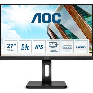 AOC IPS 27" U27P2CA, 2xHDMI, DP, USB-C, HAS, 4K, zuč., U27P2CA