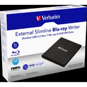 Vanjski snimač Verbatim Blu-Ray Slimline, M-disc kompatibilan, USB3.0, crni, #43890