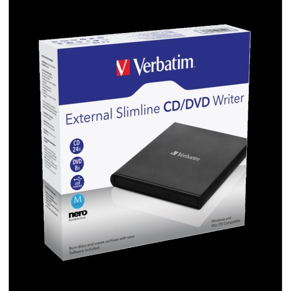 Vanjski snimač Verbatim CD/DVD, M-Disc kompatibilan, USB2.0, crni, #98938