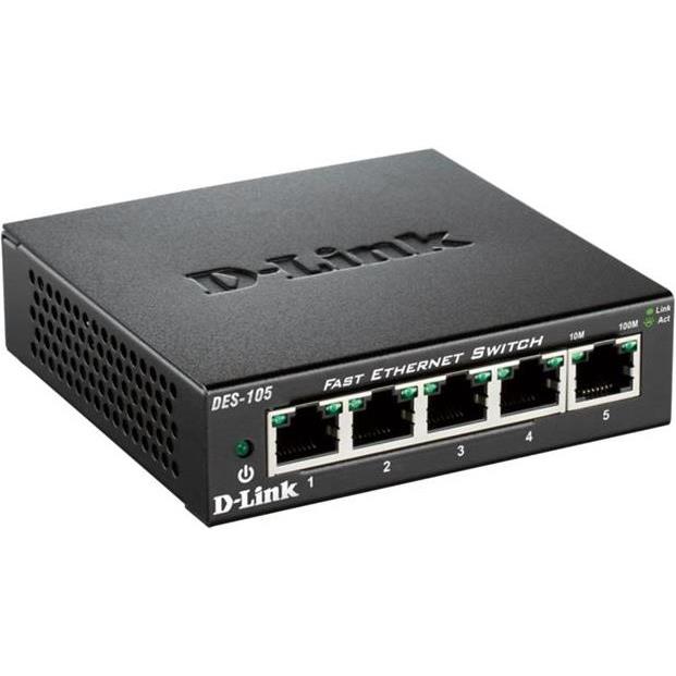 D-Link switch neupravljivi,DES-105/E (metalno kućište) - Slika 3